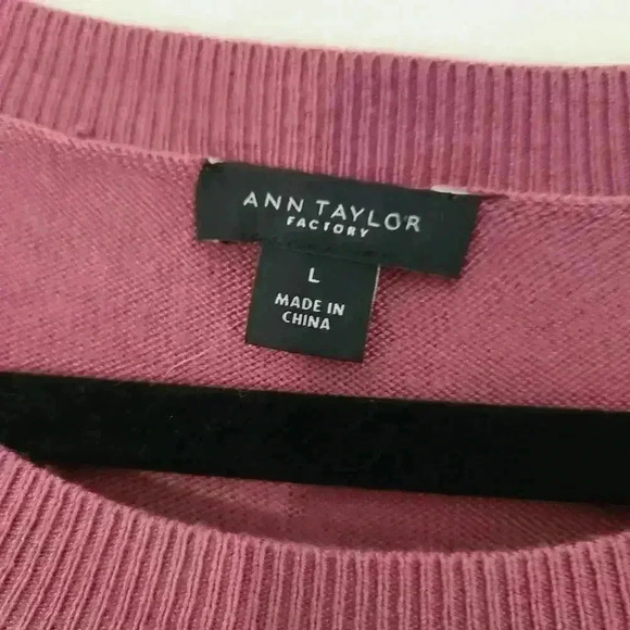 Ann Taylor Factory Mauve Sweater Boxy 3/4 Sleeve Lightweight Size L - Picture 3 of 7